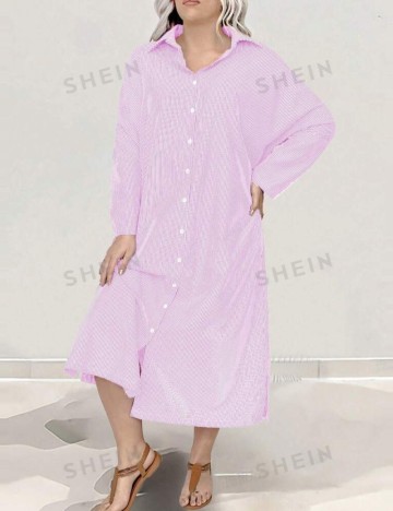Rochie midi Shein Curve+, roz