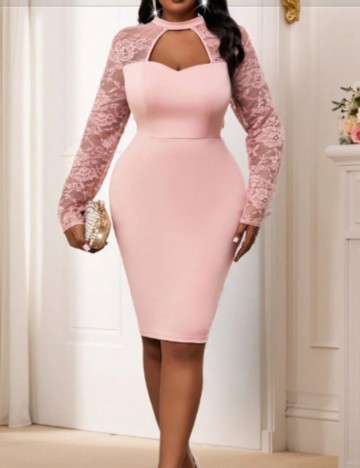 Rochie midi Shein Curve+, roz