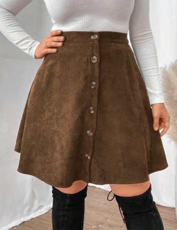 Fustă mini Shein Curve+, maro