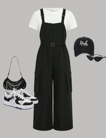 Set salopetă și tricou Shein, mix culori