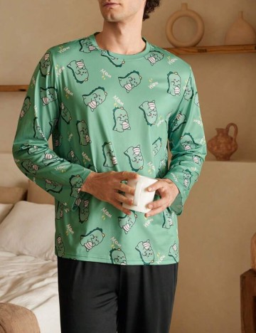 Bluză de pijama Shein, verde