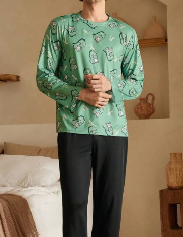 Bluză de pijama Shein, verde