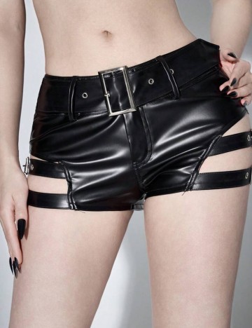 Pantaloni scurți Romwe by Shein, negru