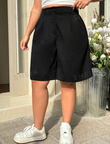 Pantaloni scurți Shein Curve+, negru