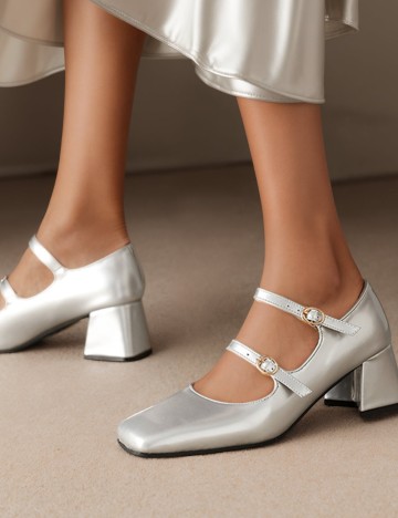 Pantofi cu toc Shein, gri