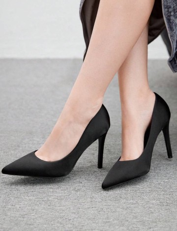 Pantofi cu toc CUCCOO by SHEIN, negru