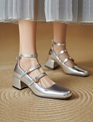 Pantofi cu toc Shein, gri