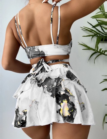 Set costum de baie și fustă Shein, mix culori