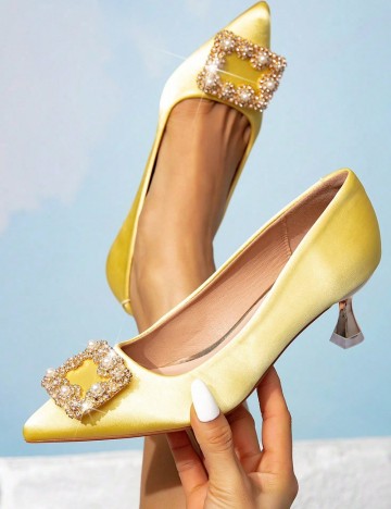 Pantofi cu toc Shein, galben
