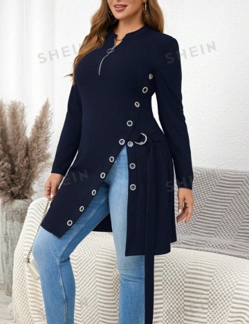 Bluză Shein Curve+, bleumarin