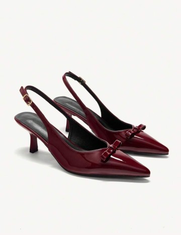 Pantofi cu toc CUCCOO by SHEIN, vișiniu