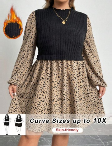Rochie mini Shein Curve+, mix culori