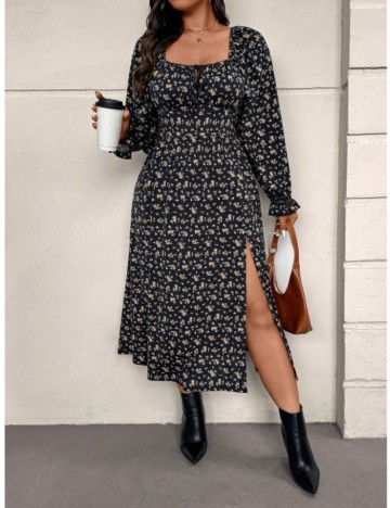 Rochie midi Shein Curve+, negru