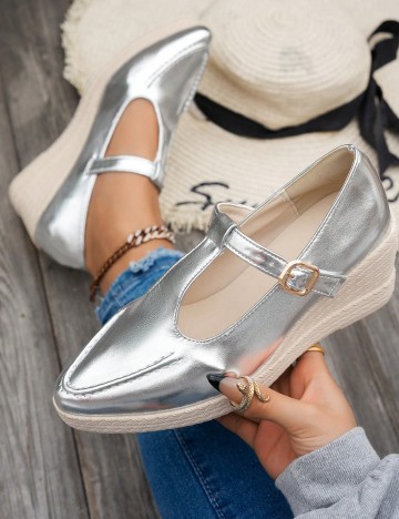 Pantofi Shein, argintiu