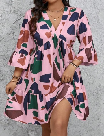 Rochie mini Shein Curve+, mix culori