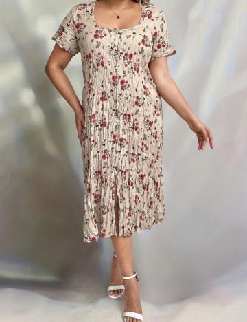 Rochie midi Shein Curve+, bej