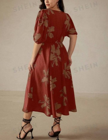Rochie midi Shein Curve+, mix culori