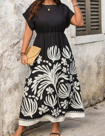 Rochie maxi Shein Curve+, mix culori