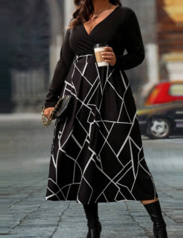 Rochie maxi Shein Curve+, mix culori