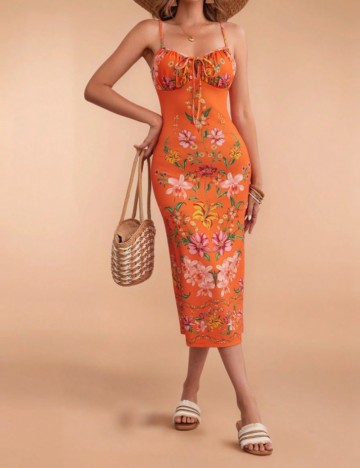 Rochie midi Shein, portocaliu