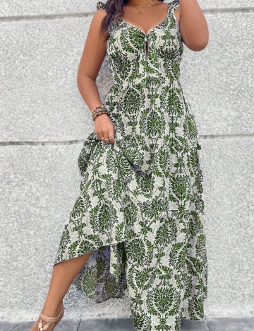 Rochie maxi Shein Curve+, verde