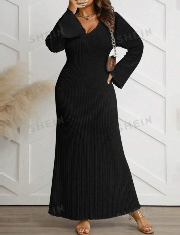 Rochie maxi Shein Curve+, negru