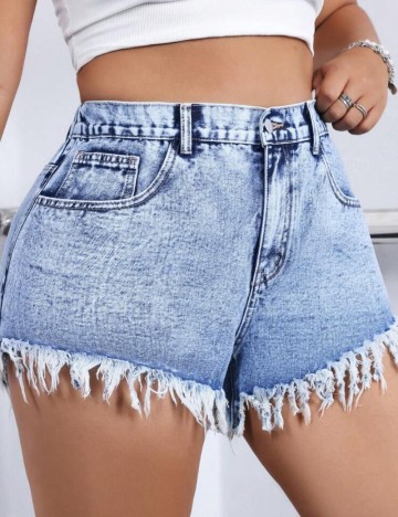 Pantaloni scurți de blugi Shein Curve+, albastru