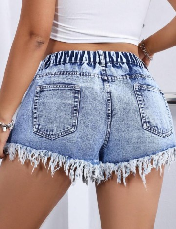Pantaloni scurți de blugi Shein Curve+, albastru