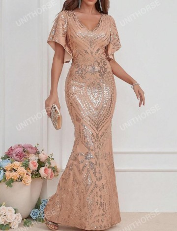 Rochie de ocazie Shein, bej