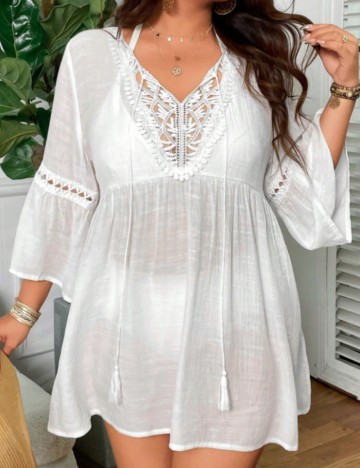 Rochie de plajă Shein Curve+, alb
