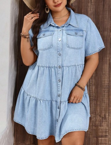 Rochie de blugi Shein Curve+, albastru
