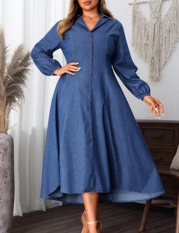 Rochie de blugi Shein Curve+, albastru