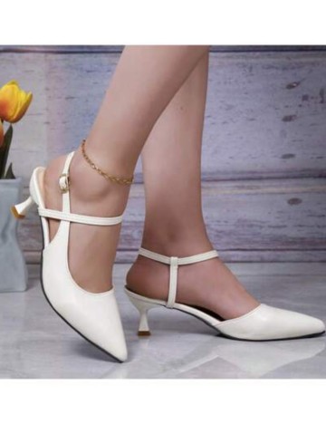 Pantofi cu toc Shein, crem