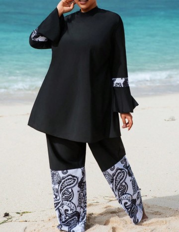 Costum de baie Shein Curve+, negru