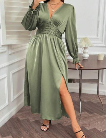 Rochie maxi Shein Curve+, verde