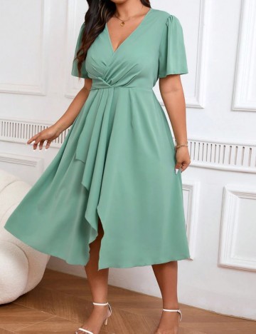 Rochie midi Shein Curve+, verde