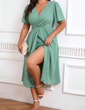 Rochie midi Shein Curve+, verde
