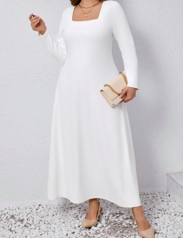 Rochie maxi Shein Curve+, alb