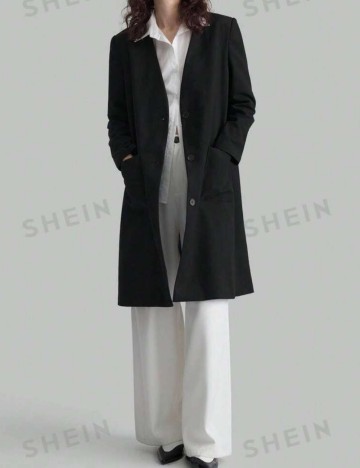 Sacou lung Shein, negru