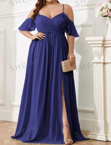 Rochie maxi Shein Curve+, bleumarin