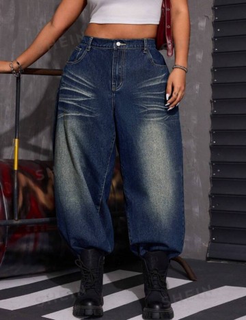 Jeans Shein Curve+, albastru