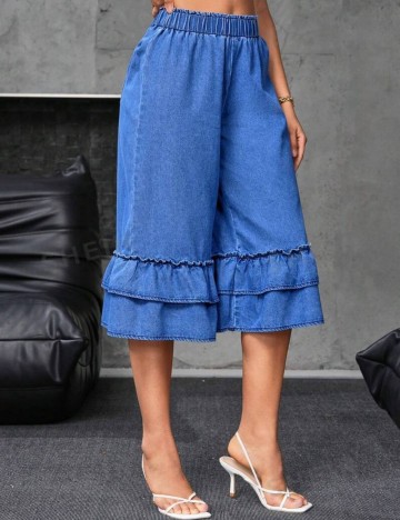 Pantaloni 3/4 Shein, albastru