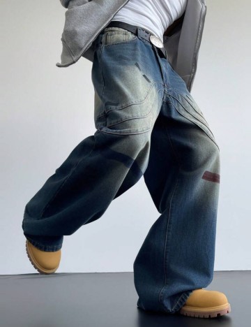 Jeans MANFINITY by Shein, albastru