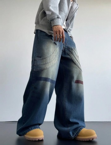 Jeans MANFINITY by Shein, albastru