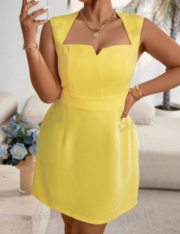 Rochie mini Shein Curve+, galben