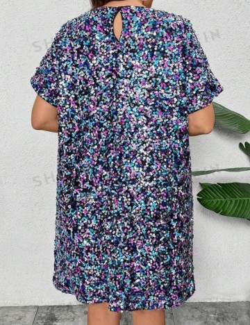 Rochie midi Shein Curve+, mix culori