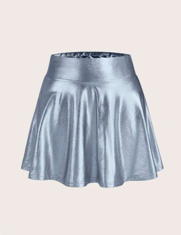 Fustă Imitație Piele Shein, albastru