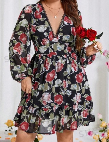 Rochie mini Shein Curve+, mix culori