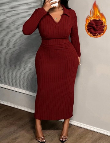 Rochie midi Shein Curve+, vișiniu
