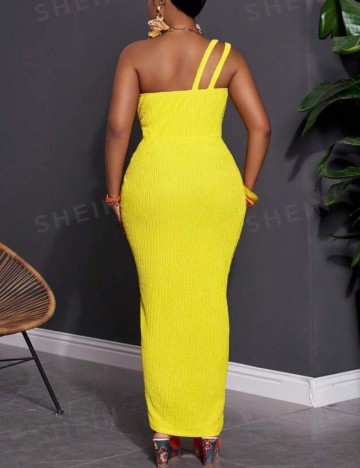 Rochie maxi Shein Curve+, galben